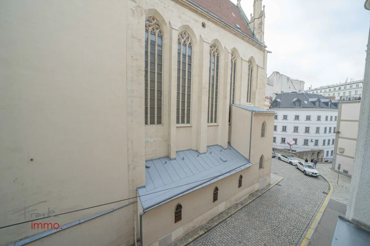 Ausblick auf Maria am Gestade und den Passauer Platz
